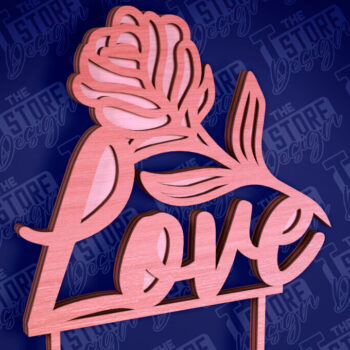 Intra απο ξύλο plywood 3mm-4mm πάχος –  κοπής Laser Topper Topper Γαμήλιας Τούρτας Δίασταση  20x20 cm INTRAFABR-94079633 - Image 1