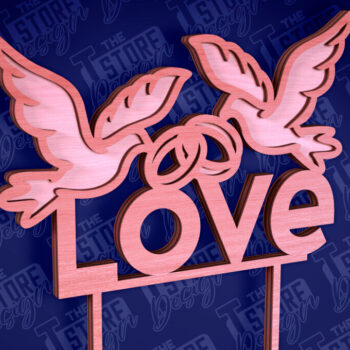 Intra απο ξύλο plywood 3mm-4mm πάχος –  κοπής Laser Topper Topper Γαμήλιας Τούρτας Δίασταση  20x20 cm INTRAFABR-94079639 - Image 1