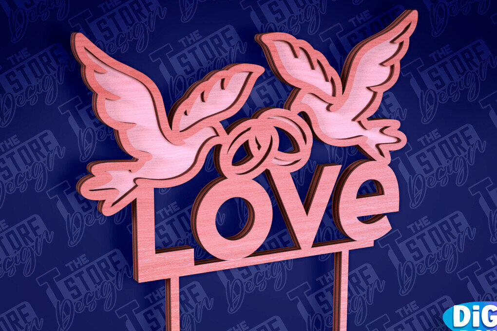 Intra απο ξύλο plywood 3mm-4mm πάχος –  κοπής Laser Topper Topper Γαμήλιας Τούρτας Δίασταση  20x20 cm INTRAFABR-94079639