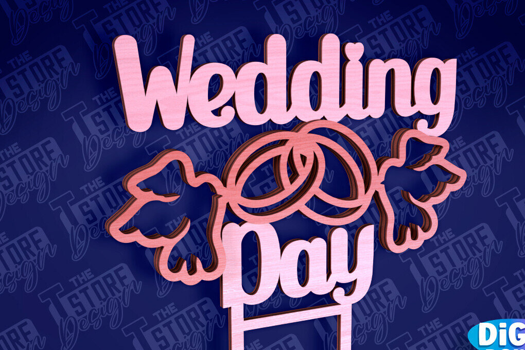 Intra απο ξύλο plywood 3mm-4mm πάχος –  κοπής Laser Topper Topper Γαμήλιας Τούρτας Δίασταση  20x20 cm INTRAFABR-94079625