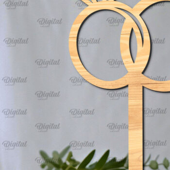 Intra απο ξύλο plywood 3mm-4mm πάχος – Topper Γαμήλιας Τούρτας Κοπή Laser Δίασταση  20x20 cm INTRAFABR-98917614 - Image 1