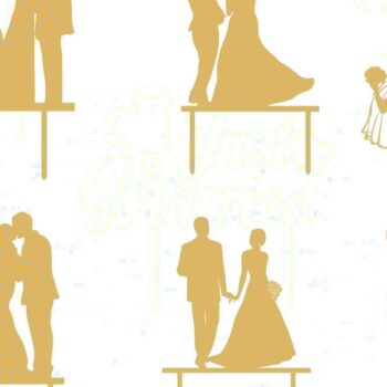 Intra απο ξύλο plywood 3mm-4mm πάχος – Αρχείο κοπής Laser Topper Γαμήλιας Τούρτας Δίασταση  20x20 cm INTRAFABR-124552821 - Image 1