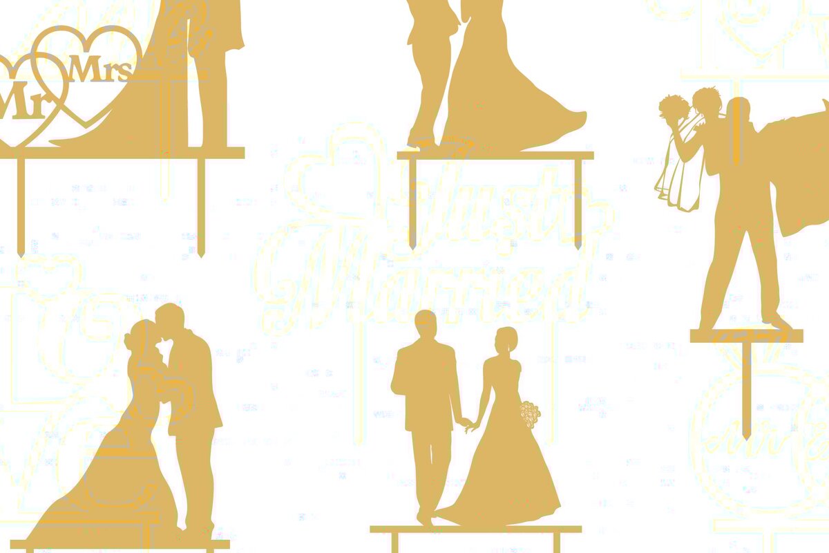 Intra απο ξύλο plywood 3mm-4mm πάχος – Αρχείο κοπής Laser Topper Γαμήλιας Τούρτας Δίασταση  20x20 cm INTRAFABR-124552821