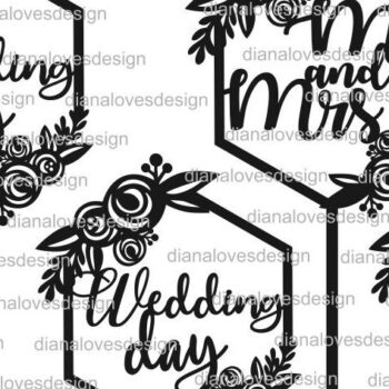 Intra απο ξύλο plywood 3mm-4mm πάχος – Wedding Cake Topper Mr and Mrs Δίασταση  20x20 cm INTRAFABR-29436999 - Image 2