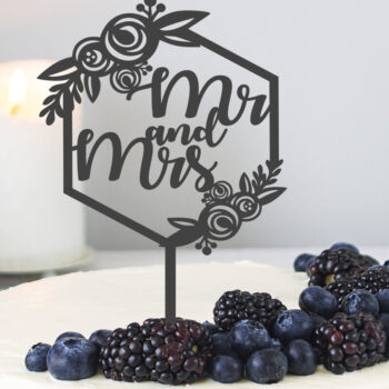 Intra απο ξύλο plywood 3mm-4mm πάχος – Wedding Cake Topper Mr and Mrs Δίασταση  20x20 cm INTRAFABR-29436999 - Image 4