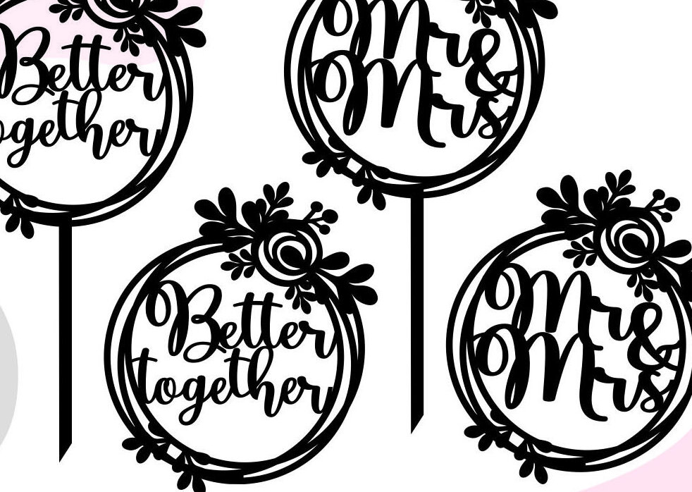 Intra απο ξύλο plywood 3mm-4mm πάχος – Wedding Cake Topper, Mr and Mrs Δίασταση  20x20 cm INTRAFABR-29717054