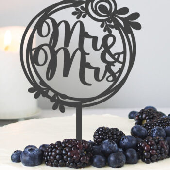 Intra απο ξύλο plywood 3mm-4mm πάχος – Wedding Cake Topper, Mr and Mrs Δίασταση  20x20 cm INTRAFABR-29717054 - Image 2