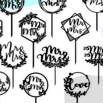 Intra απο ξύλο plywood 3mm-4mm πάχος – Wedding Cake Topper, Mr and Mrs Δίασταση  20x20 cm INTRAFABR-40846467 - Image 2