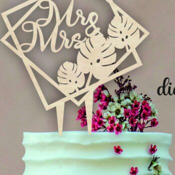 Intra απο ξύλο plywood 3mm-4mm πάχος – Wedding Cake Topper, Mr and Mrs Δίασταση  20x20 cm INTRAFABR-40846467 - Image 3