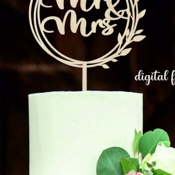 Intra απο ξύλο plywood 3mm-4mm πάχος – Wedding Cake Topper, Mr and Mrs Δίασταση  20x20 cm INTRAFABR-40846467 - Image 5