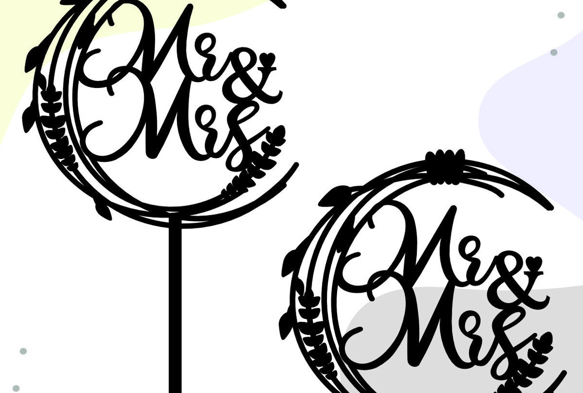 Intra απο ξύλο plywood 3mm-4mm πάχος – Wedding Cake Topper, Mr and Mrs Δίασταση  20x20 cm INTRAFABR-57979682