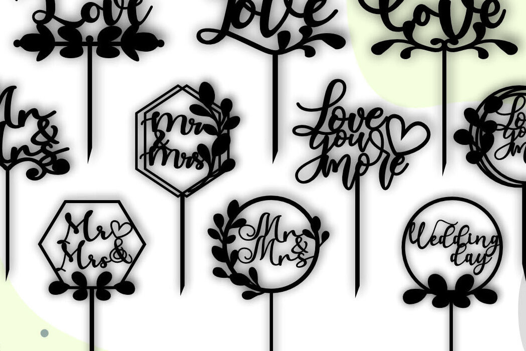 Intra απο ξύλο plywood 3mm-4mm πάχος – Wedding Cake Topper, Mr and Mrs Δίασταση  20x20 cm INTRAFABR-116623585