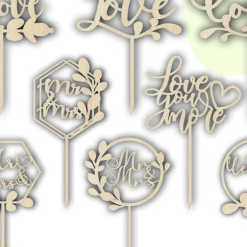 Intra απο ξύλο plywood 3mm-4mm πάχος – Wedding Cake Topper, Mr and Mrs Δίασταση  20x20 cm INTRAFABR-116623585 - Image 2