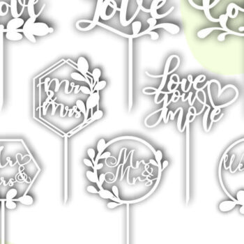 Intra απο ξύλο plywood 3mm-4mm πάχος – Wedding Cake Topper, Mr and Mrs Δίασταση  20x20 cm INTRAFABR-116623585 - Image 3