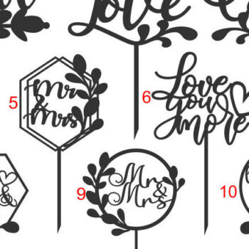 Intra απο ξύλο plywood 3mm-4mm πάχος – Wedding Cake Topper, Mr and Mrs Δίασταση  20x20 cm INTRAFABR-116623585 - Image 5