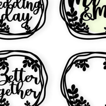 Intra απο ξύλο plywood 3mm-4mm πάχος – Wedding Cake Topper, Mr and Mrs Δίασταση  20x20 cm INTRAFABR-117202267 - Image 1