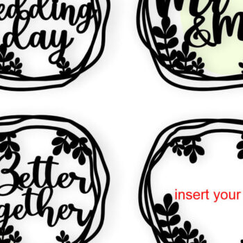 Intra απο ξύλο plywood 3mm-4mm πάχος – Wedding Cake Topper, Mr and Mrs Δίασταση  20x20 cm INTRAFABR-117202267 - Image 5