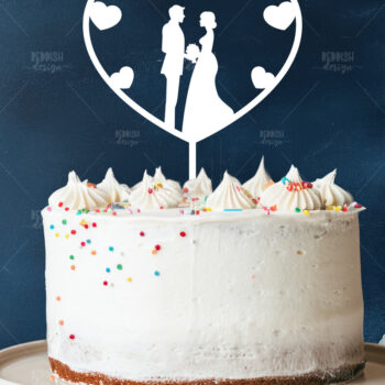 Intra απο ξύλο plywood 3mm-4mm πάχος – Topper Γαμήλιας Τούρτας, Wedding Δίασταση  20x20 cm INTRAFABR-119732482 - Image 1