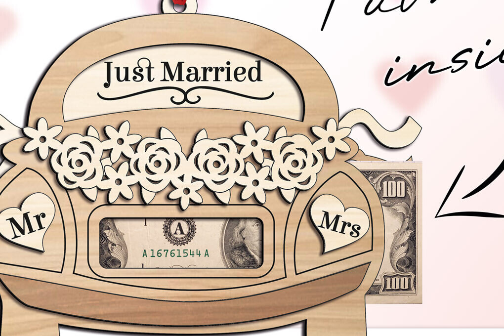 Intra απο ξύλο plywood 3mm-4mm πάχος – Δώρο γαμήλιου αυτοκινήτου για κάτοχος χρημάτων Just Δίασταση  20x20 cm INTRAFABR-103574910