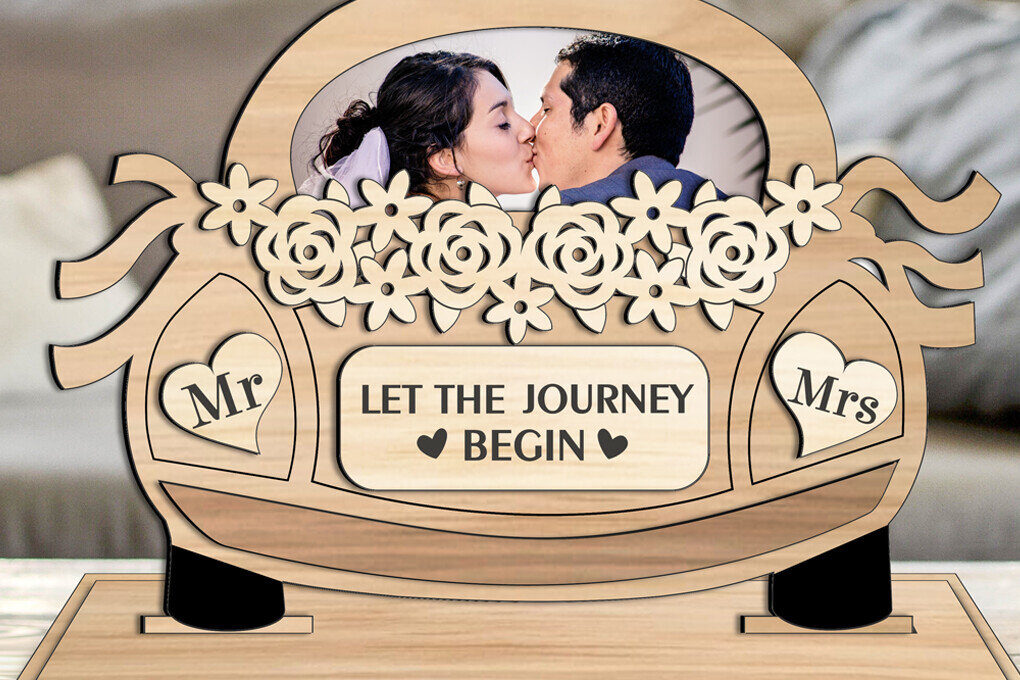 Intra απο ξύλο plywood 3mm-4mm πάχος – Δώρο με κορνίζα φωτογραφιών αυτοκινήτου γάμου Δίασταση  20x20 cm INTRAFABR-105812883