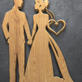 Intra απο ξύλο plywood 3mm-4mm πάχος – Πακέτο Laser Ρολόι Γάμου Δίασταση  20x20 cm INTRAFABR-122067438 - Image 2