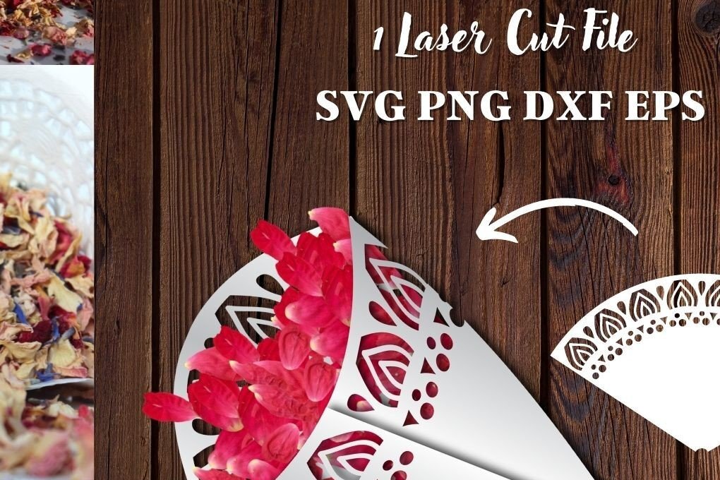 Intra απο ξύλο plywood 3mm-4mm πάχος – Χωνάκι κομφετί γάμου Δίασταση  20x20 cm INTRAFABR-34159241