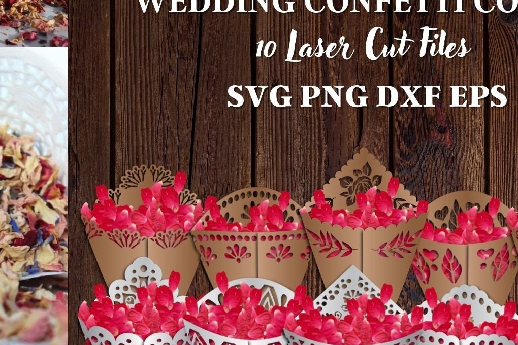 Intra απο ξύλο plywood 3mm-4mm πάχος – Πακέτο με χωνάκια κομφετί γάμου Δίασταση  20x20 cm INTRAFABR-34159107