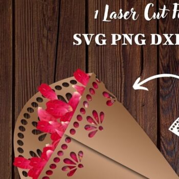 Intra απο ξύλο plywood 3mm-4mm πάχος – Πακέτο με χωνάκια κομφετί γάμου Δίασταση  20x20 cm INTRAFABR-34159107 - Image 3