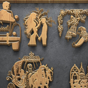 Intra απο ξύλο plywood 3mm-4mm πάχος – Wedding Couple Story Δίασταση  20x20 cm INTRAFABR-122067994 - Image 1
