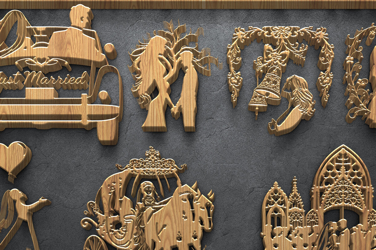 Intra απο ξύλο plywood 3mm-4mm πάχος – Wedding Couple Story Δίασταση  20x20 cm INTRAFABR-122067994