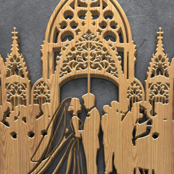 Intra απο ξύλο plywood 3mm-4mm πάχος – Wedding Couple Story Δίασταση  20x20 cm INTRAFABR-122067994 - Image 4