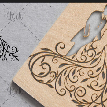 Intra απο ξύλο plywood 3mm-4mm πάχος – Ζευγάρι γάμου, Γυναίκα με φόρεμα Δίασταση  20x20 cm INTRAFABR-16709450 - Image 1