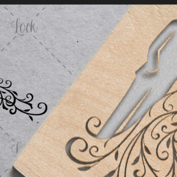 Intra απο ξύλο plywood 3mm-4mm πάχος – Ζευγάρι γάμου, Γυναίκα με φόρεμα Δίασταση  20x20 cm INTRAFABR-16709476 - Image 1