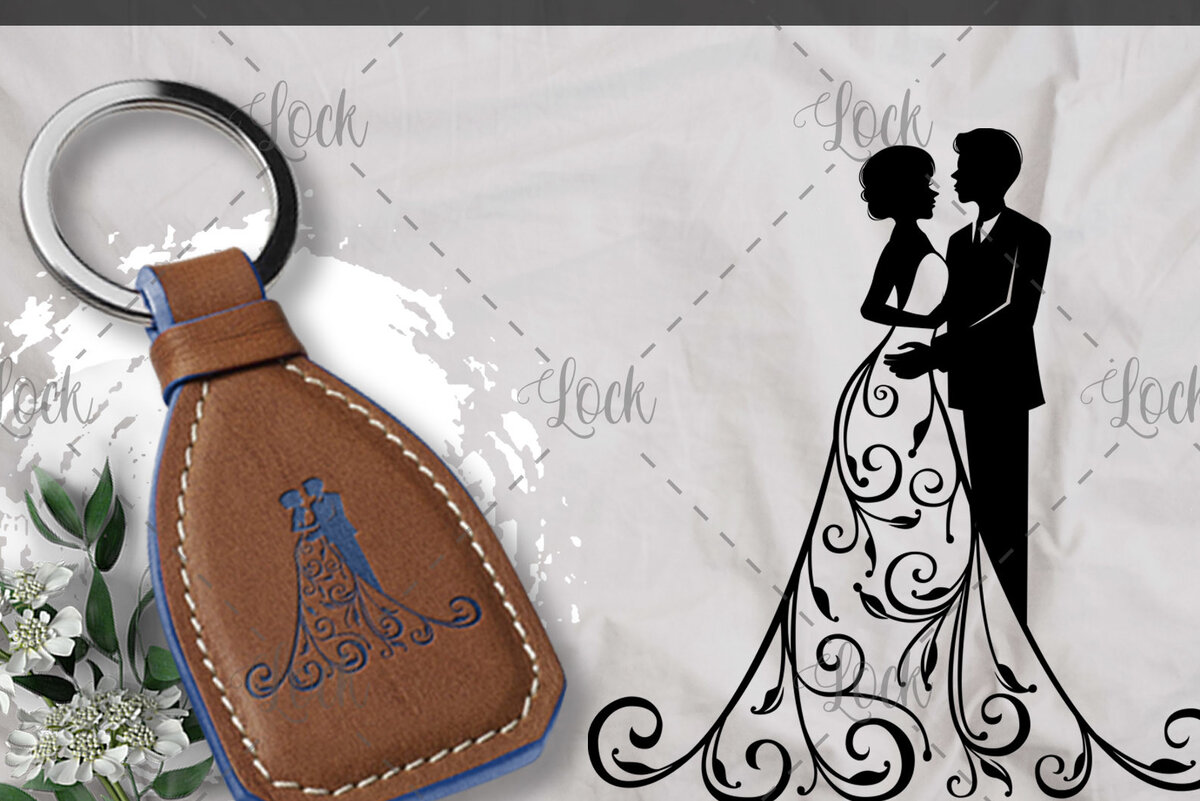 Intra απο ξύλο plywood 3mm-4mm πάχος – Ζευγάρι γάμου, Γυναίκα με φόρεμα Δίασταση 20x20 cm INTRAFABR-16709534