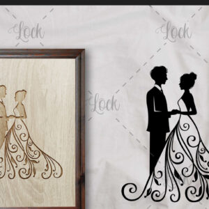 Intra απο ξύλο plywood 3mm-4mm πάχος – Ζευγάρι γάμου, Γυναίκα με φόρεμα Δίασταση 20x20 cm INTRAFABR-16709554