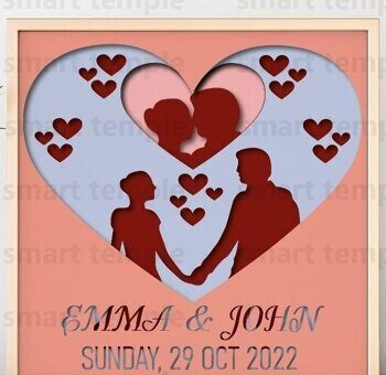 Intra απο ξύλο plywood 3mm-4mm πάχος – Γάμος Cricut, επέτειος διάνυσμα Δίασταση  20x20 cm INTRAFABR-81184543 - Image 1