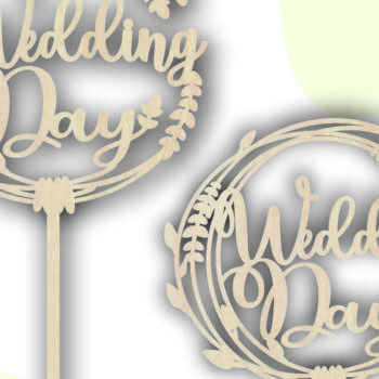 Intra απο ξύλο plywood 3mm-4mm πάχος – Wedding Day Cake Topper, Mr and Mrs Δίασταση  20x20 cm INTRAFABR-116492219 - Image 1