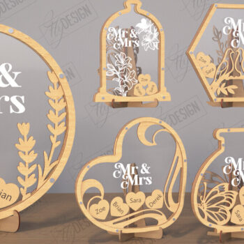 Intra απο ξύλο plywood 3mm-4mm πάχος – Πακέτο βιβλίου επισκεπτών Wedding Drop Box | CNC Δίασταση  20x20 cm INTRAFABR-110847596 - Image 1