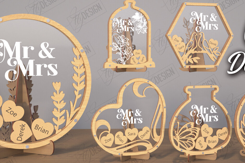 Intra απο ξύλο plywood 3mm-4mm πάχος – Πακέτο βιβλίου επισκεπτών Wedding Drop Box | CNC Δίασταση  20x20 cm INTRAFABR-110847596