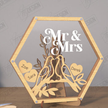 Intra απο ξύλο plywood 3mm-4mm πάχος – Πακέτο βιβλίου επισκεπτών Wedding Drop Box | CNC Δίασταση  20x20 cm INTRAFABR-110847596 - Image 2