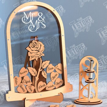 Intra απο ξύλο plywood 3mm-4mm πάχος – Πακέτο λέιζερ βιβλίου επισκεπτών Wedding Drop Box Δίασταση  20x20 cm INTRAFABR-102132817 - Image 2