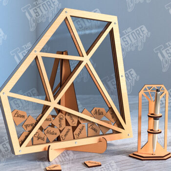 Intra απο ξύλο plywood 3mm-4mm πάχος – Πακέτο λέιζερ βιβλίου επισκεπτών Wedding Drop Box Δίασταση  20x20 cm INTRAFABR-102132817 - Image 5