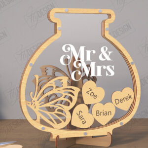 Intra απο ξύλο plywood 3mm-4mm πάχος – Πρότυπο βιβλίου επισκεπτών Wedding Drop Box |CNC Δίασταση  20x20 cm INTRAFABR-110846882