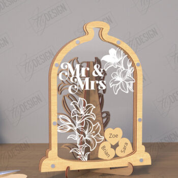 Intra απο ξύλο plywood 3mm-4mm πάχος – Πρότυπο βιβλίου επισκεπτών Wedding Drop Box |CNC Δίασταση  20x20 cm INTRAFABR-110846887 - Image 1