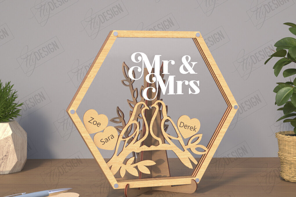 Intra απο ξύλο plywood 3mm-4mm πάχος – Πρότυπο βιβλίου επισκεπτών Wedding Drop Box |CNC Δίασταση  20x20 cm INTRAFABR-110846894