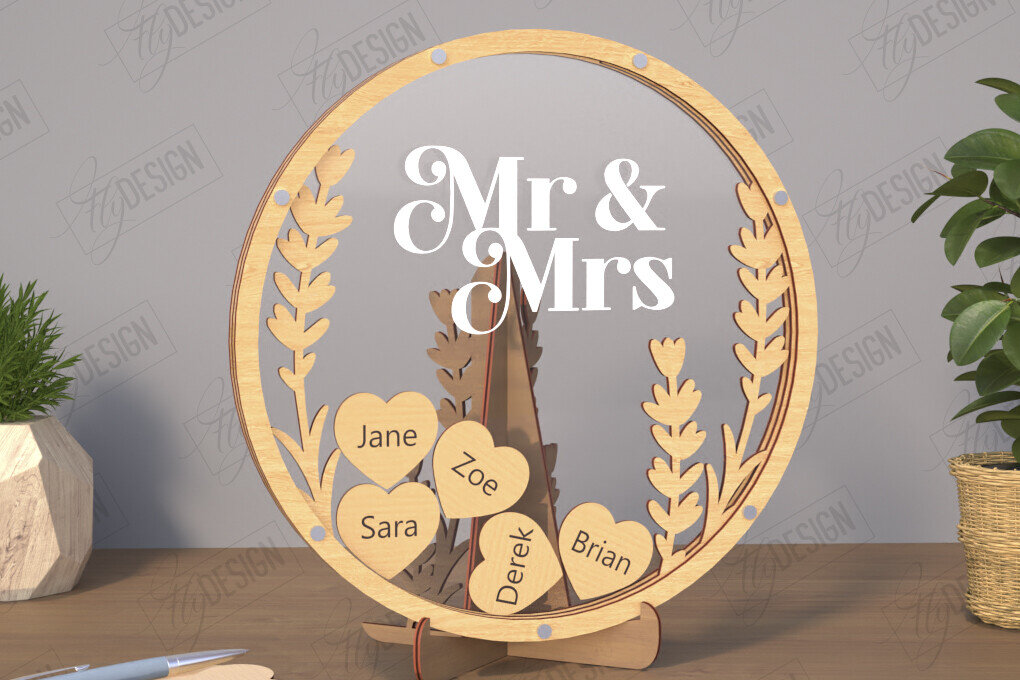 Intra απο ξύλο plywood 3mm-4mm πάχος – Πρότυπο βιβλίου επισκεπτών Wedding Drop Box |CNC Δίασταση  20x20 cm INTRAFABR-110846899