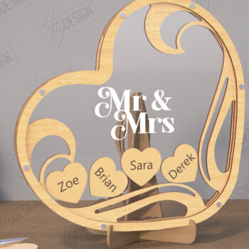 Intra απο ξύλο plywood 3mm-4mm πάχος – Πρότυπο βιβλίου επισκεπτών Wedding Drop Box |CNC Δίασταση  20x20 cm INTRAFABR-110846877 - Image 1