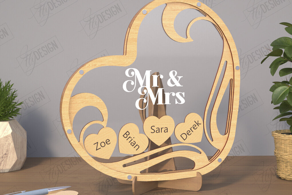 Intra απο ξύλο plywood 3mm-4mm πάχος – Πρότυπο βιβλίου επισκεπτών Wedding Drop Box |CNC Δίασταση  20x20 cm INTRAFABR-110846877