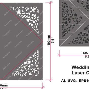 Intra απο ξύλο plywood 3mm-4mm πάχος – Πρότυπο κοπής με λέιζερ φακέλων γάμου Δίασταση  20x20 cm INTRAFABR-4682700 - Image 2