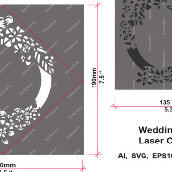 Intra απο ξύλο plywood 3mm-4mm πάχος – Πρότυπο κοπής με λέιζερ φακέλων γάμου Δίασταση  20x20 cm INTRAFABR-4682729 - Image 2